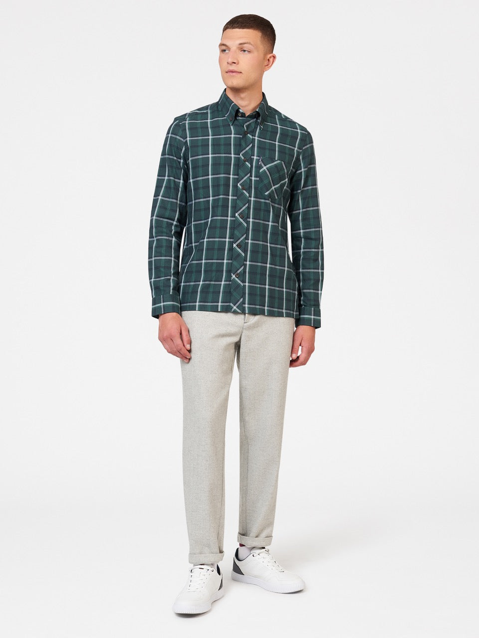 Chemises Ben Sherman Grid Check Vert | GJS-18157081